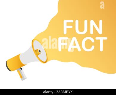 Hand holding megaphone - Fun fact. Vector stock illustration. Stock Vector