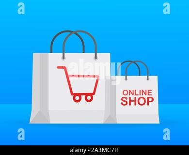 Shopping Online on Website. Online store, shop concept. Vector stock illustration. Stock Vector