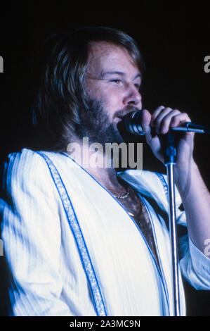 ROTTERDAM, THE NETHERLANDS, - OCT 24, 1979: Benny Anderson singer of ABBA during their concert in Ahoy Rotterdam in the Netherlands. Stock Photo