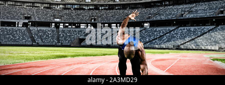Composite image of focused athlete Stock Photo