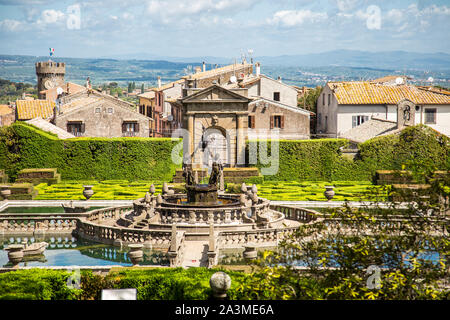 The Fountain of four Moors in Villa Lante, Villa late is a Mannerist garden of surprise near Viterbo, central Italy, attributed to Jacopo Barozzi da Vignola. Viterbo, Tuscia, Italy Stock Photo