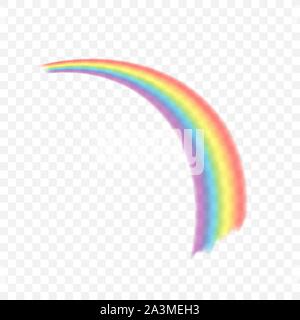 Rainbows in different shape realistic set on transparent. Vector stock illustration. Stock Vector