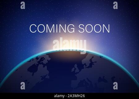 Coming Soon text on Dark Background with motion effect. Design Concept for sale, business advertising, web, promotion announce, poster, banner. Stock Vector