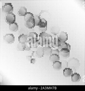 Halftone Pattern. Set of Dots. Dotted Texture. Overlay Grunge Template. Distress Linear Design. Fade Monochrome Points. Stock Vector