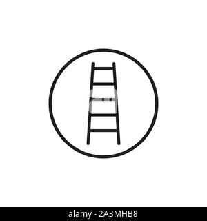 Ladder, Stairs icon. Vector illustration, flat design. Stock Vector