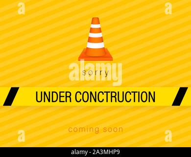 Under construction sign. Vector stock illustration for website. Stock Vector
