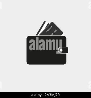 Billfold, purse, wallet icon. Vector illustration, flat design. Stock Vector
