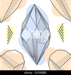 pattern with elements of crowns and diamonds. Background fabric. Hipsters background Stock Vector