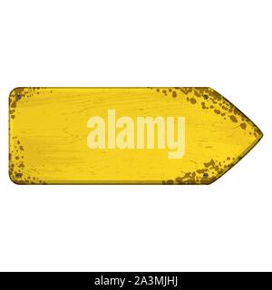 Old yellow grunge arrow board isolated on white background Stock Vector