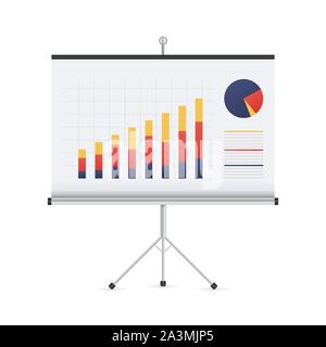 White board and Business grap - business presentation concept. Stock Vector