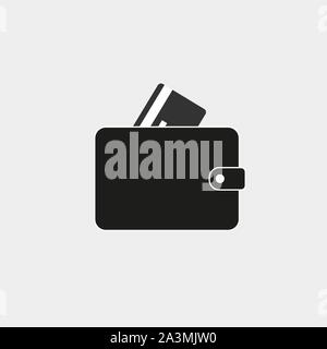 Billfold, purse, wallet icon. Vector illustration, flat design. Stock Vector