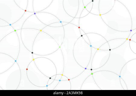 Abstract colorful circle tech minimal design decoration background. Use for poster, ad, artwork, template design, presentation. illustration vector Stock Vector
