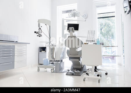 Interior of new white modern dental clinic office Stock Photo