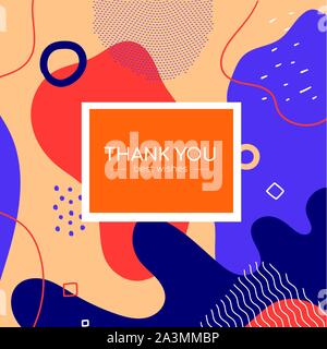 Thank you poster template - modern abstract banner Stock Vector