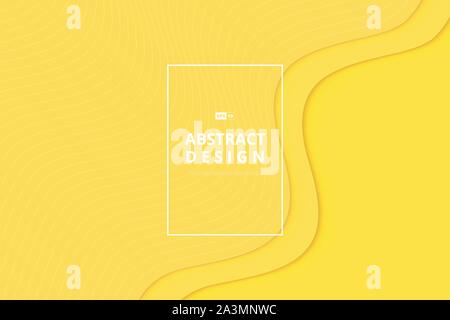 Abstract yellow color of minimal wavy design background. Use for background, ad, landing page, print, template. illustration vector eps10 Stock Vector