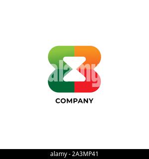 Letter EB or E3 Alphabetic Logo Design Template, Hourglass Icon, Sandglass Logo Concept Stock Vector