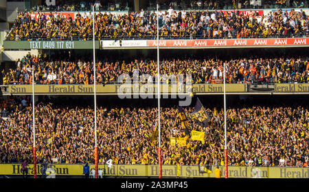 2019 Australian Rules Football League AFL Grand Final Greater Western Sydney GWS Richmond at Melbourne Cricket Ground MCG Victoria Australia. Stock Photo