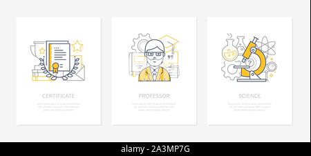 Online education - line design style icons set Stock Vector