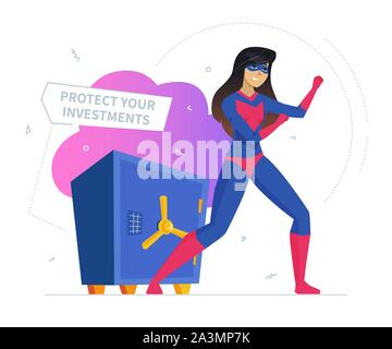 Banking service, deposit metaphor flat vector illustration Stock Vector