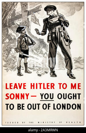 British, WW2, Evacuation of Children poster, She's in the Ranks too ...