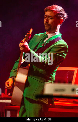 Neil Hannon and The Divine Comedy live on Stage, Cork Opera House, Ireland, during Office Politics tour 2019 Stock Photo