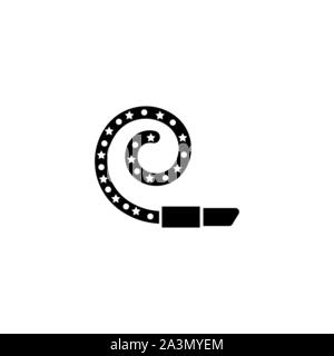 Party Blowe, Brithhday Whistle. Flat Vector Icon illustration. Simple black symbol on white background. Party Blowe, Brithhday Whistle sign design tem Stock Vector