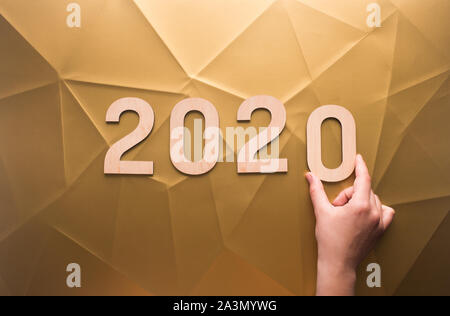 Planning of new 2020 year with wooden numbers Stock Photo