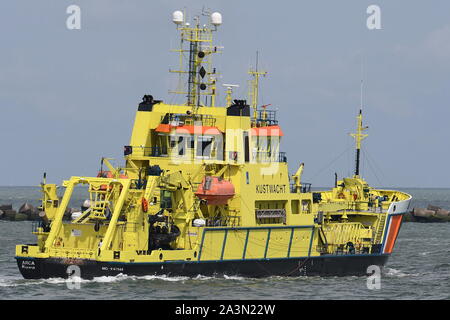 NETHERLANDS COASTGUARD OIL SPILLAGE CLEARANCE VESSEL 'ARCA'. Stock Photo