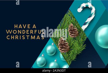 A Blue abstract christmas background layout. Vector illustration. Stock Vector