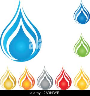 Drops, water drops, water, spa, logo Stock Vector