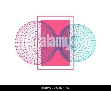Lattice geometric polygonal element. Connection structure. Vector illustration. Stock Vector