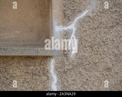 plastered crack in the wall Stock Photo