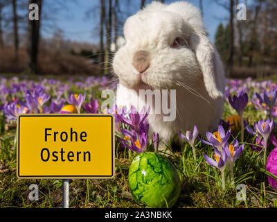 Place name sign Happy Easter Stock Photo