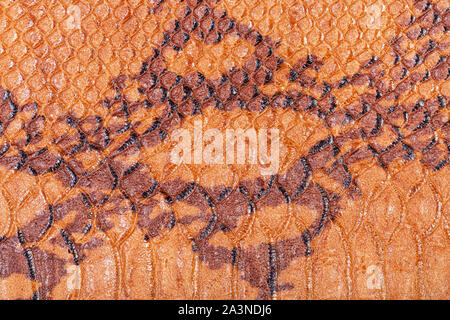 textured background from snakeskin leather close up Stock Photo