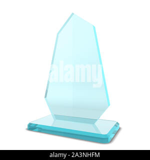 Glass award. 3d illustration isolated on white background Stock Photo