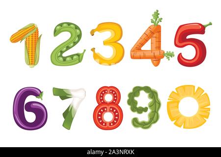 Fruit number 3 banana style cartoon fruit design flat vector ...