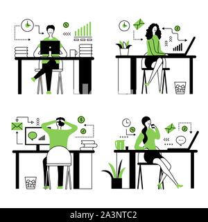 office concept business people vector illustration flat design Stock Vector