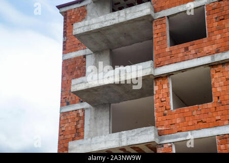 Construction of new high rise residential buildings. Stock Photo