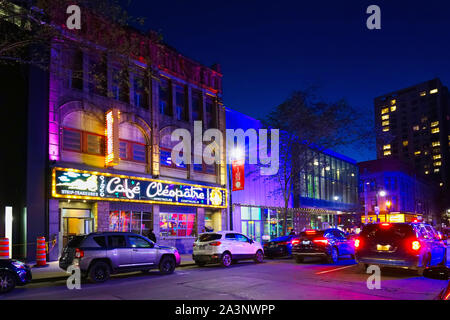 Montreal,Quebec,Canada,October 8,2019.St-Laurent street at night in Montreal,Quebec,Canada.Credit:Mario Beauregard/Alamy News Stock Photo