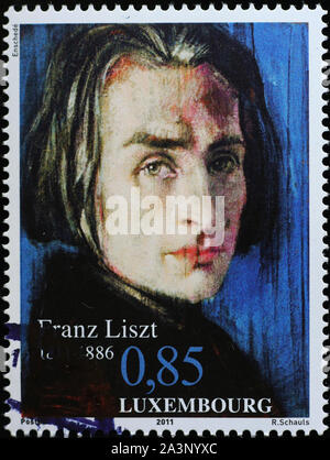 Franz Liszt portrait on postage stamp Stock Photo