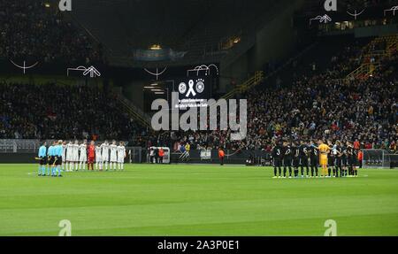 Dortmund, Germany. 09th Oct, 2019. firo: 09.10.2019 Football, 2019/2020 Landerspiel: National Team Germany - Argentina silence minutes mourning TErroranschlag in HAlle | usage worldwide Credit: dpa/Alamy Live News Stock Photo