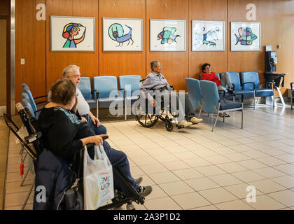 Waiting room with patients in The Toronto General Hospital in Toronto, Ontario, Canada Stock Photo