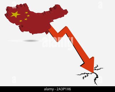 Chinese economic crisis concept Vector illustration eps 10 Stock Vector