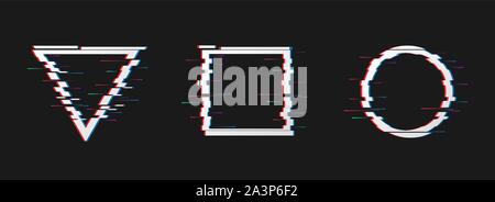 Glitch effect shapes Stock Vector