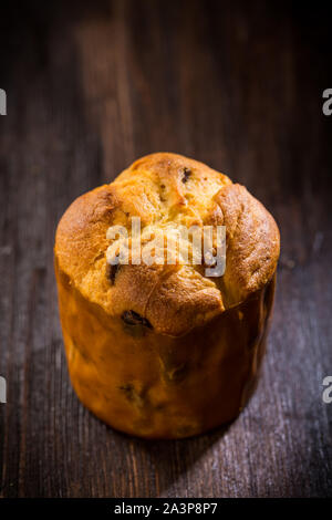 Traditional Panettone - sweet bread loaf for Christmas Stock Photo