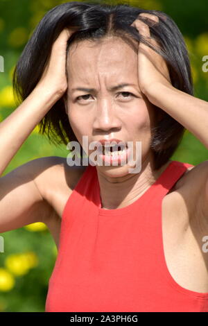 Shocked Young Minority Female Woman Stock Photo
