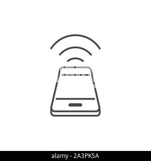 smartphone connected wifi technology icon line illustration design Stock Vector