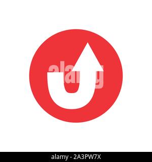 icon of u turn arrow traffic in color circle illustration Stock Vector