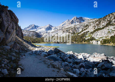 Long Lake in Little Lakes Valley Eastern Sierra Nevada Mountains. California ;USA Stock Photo