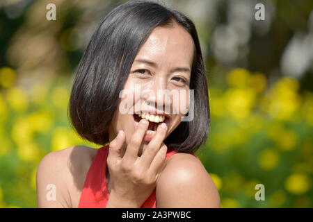 Shy Diverse Female Woman Stock Photo